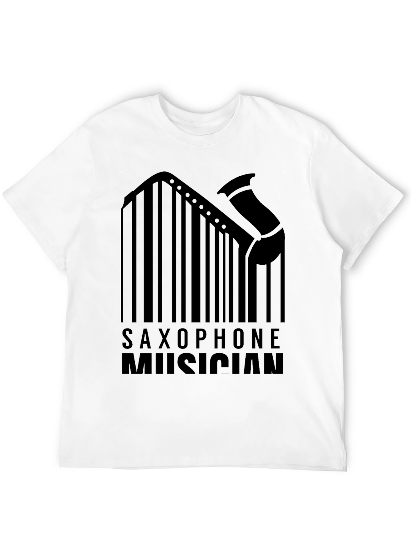 Saxophone Musician Barcode Design T-Shirt