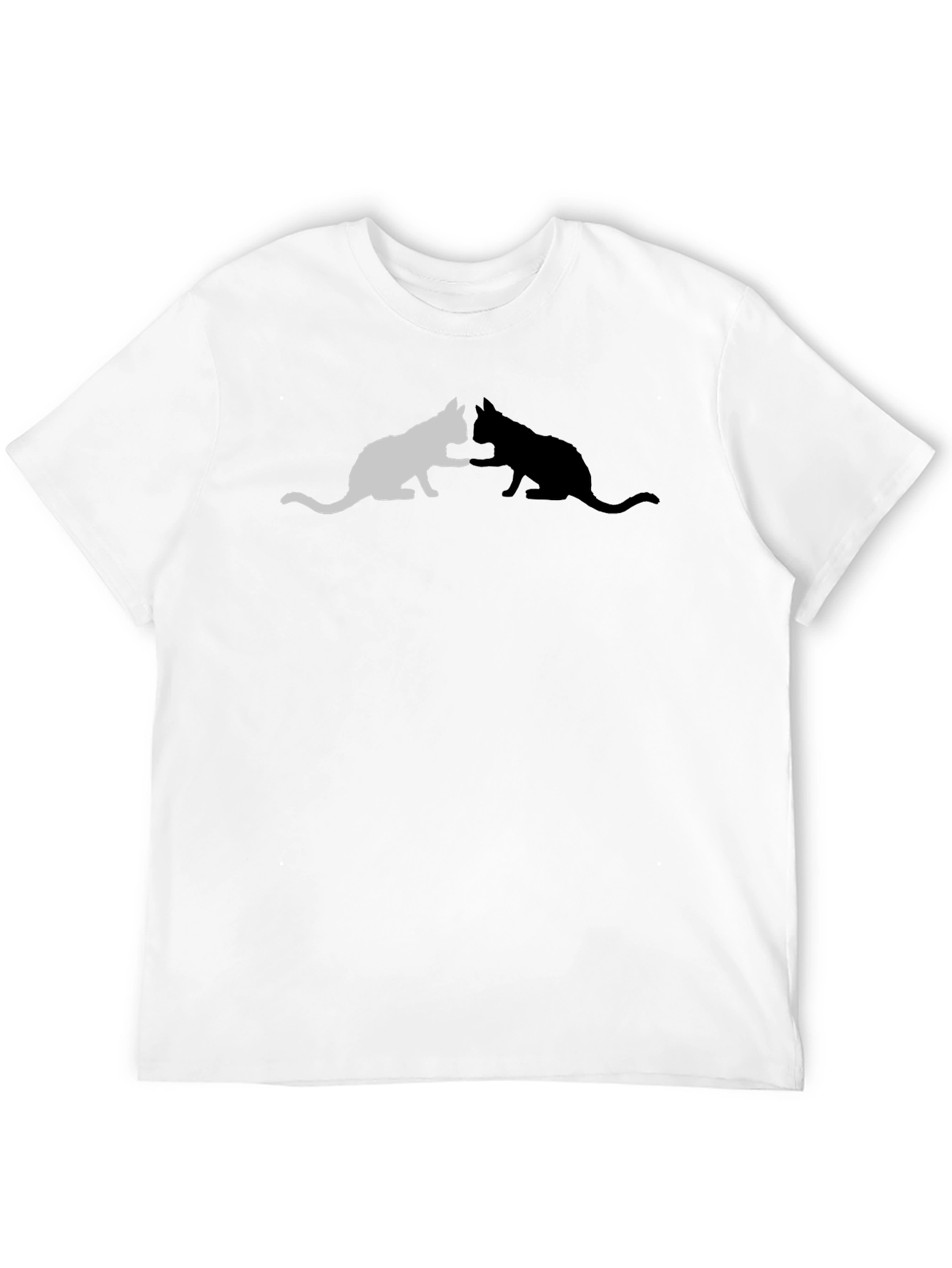 Yin Yang Cats Black T-Shirt