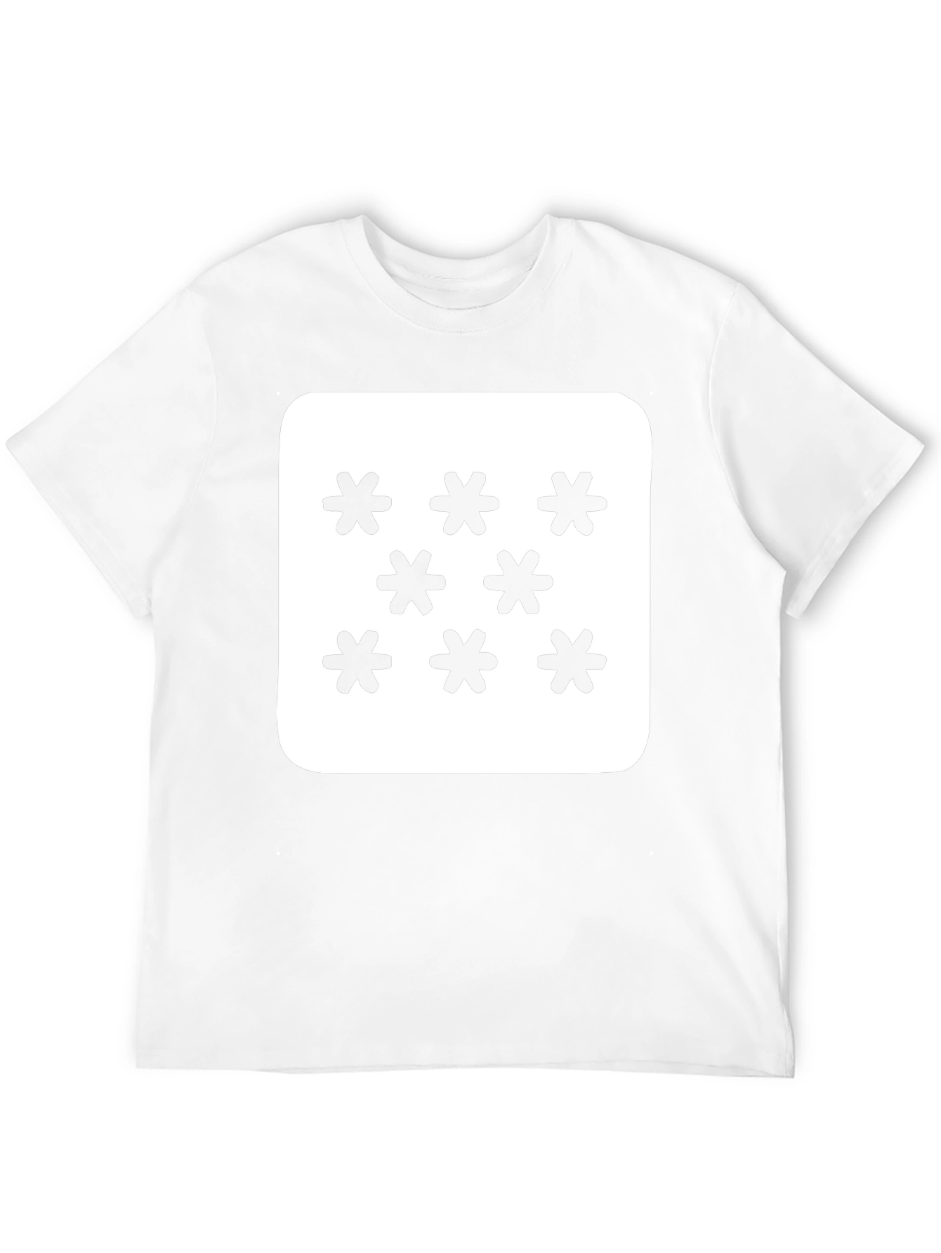 Geometric Snowflake Pattern Black T-Shirt