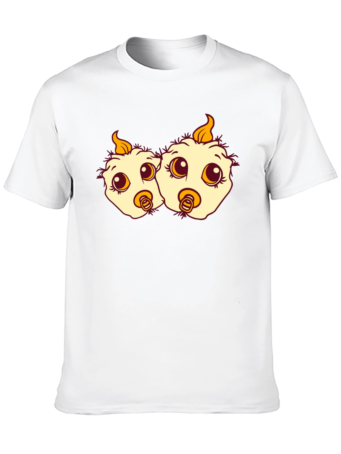 Cartoon Chick Twins Black T-Shirt