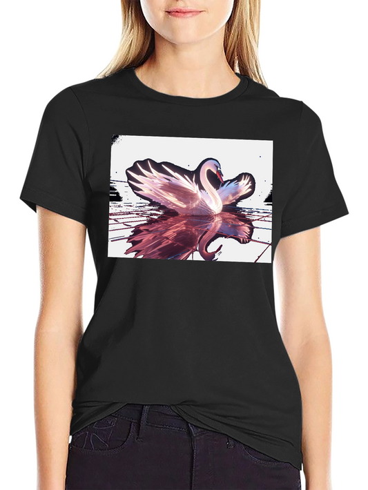Swan Reflection Graphic Tee - Black