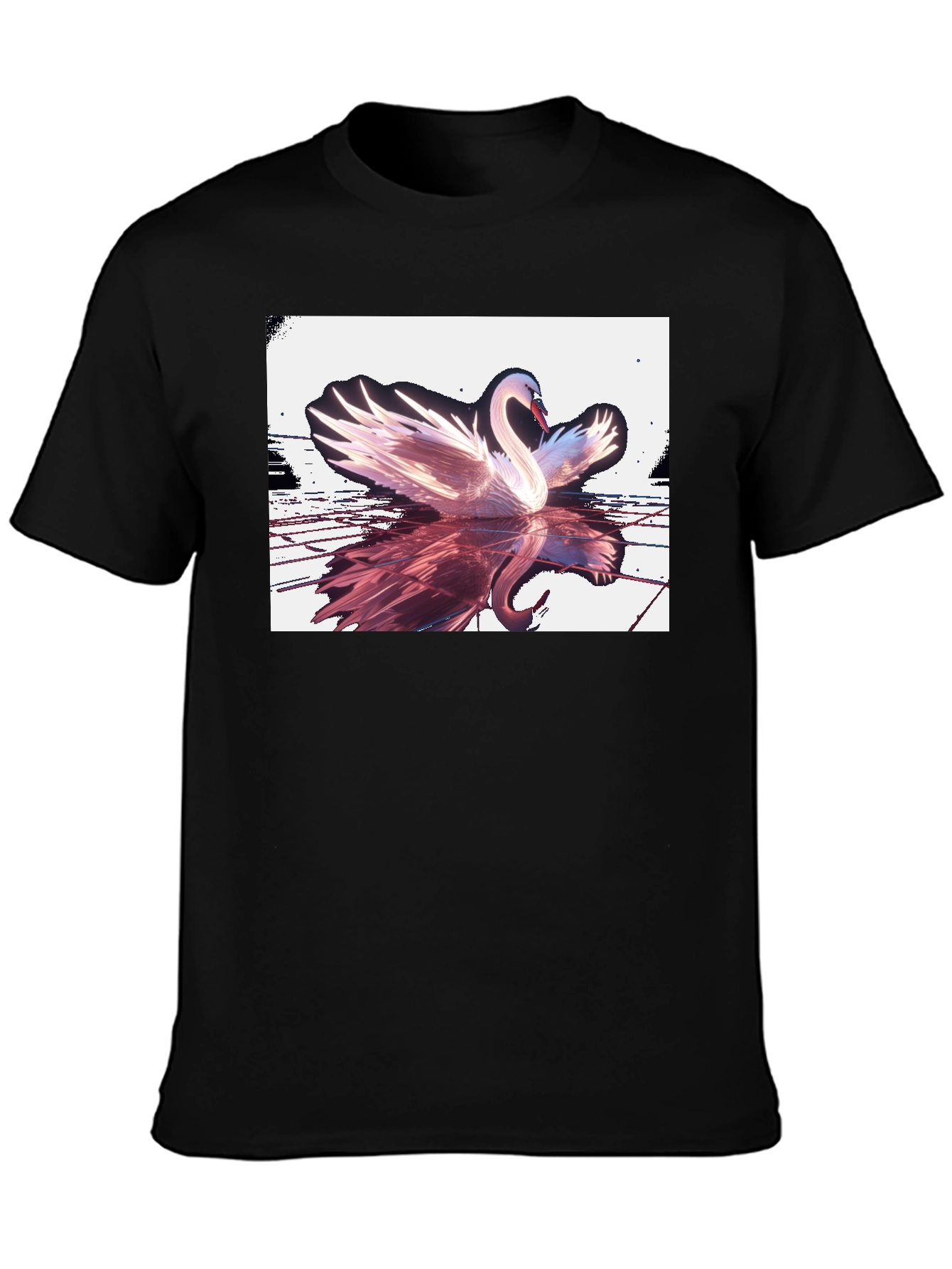 Swan Reflection Graphic Tee - Black