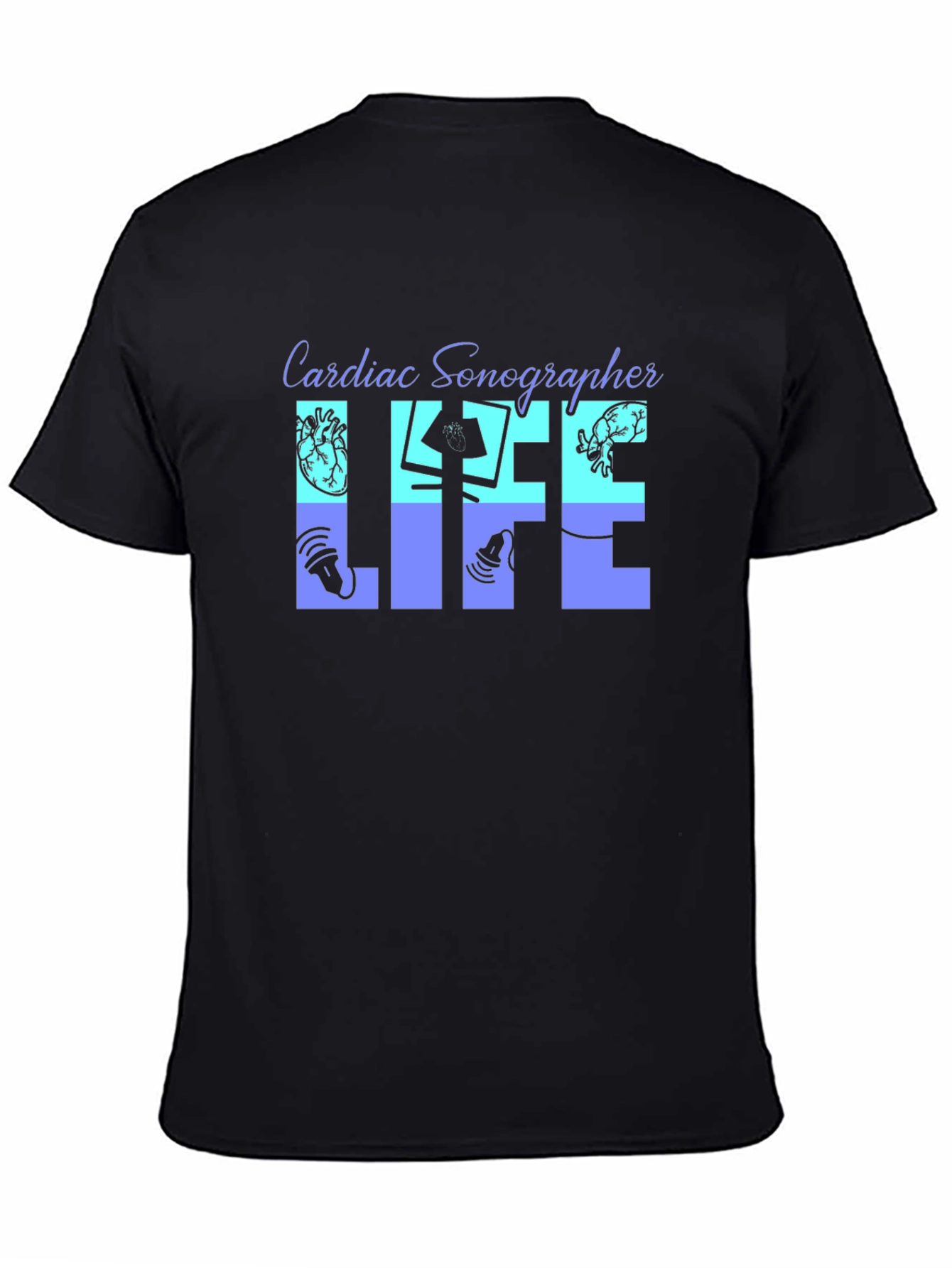 Cardiac Sonographer Life Black T-Shirt