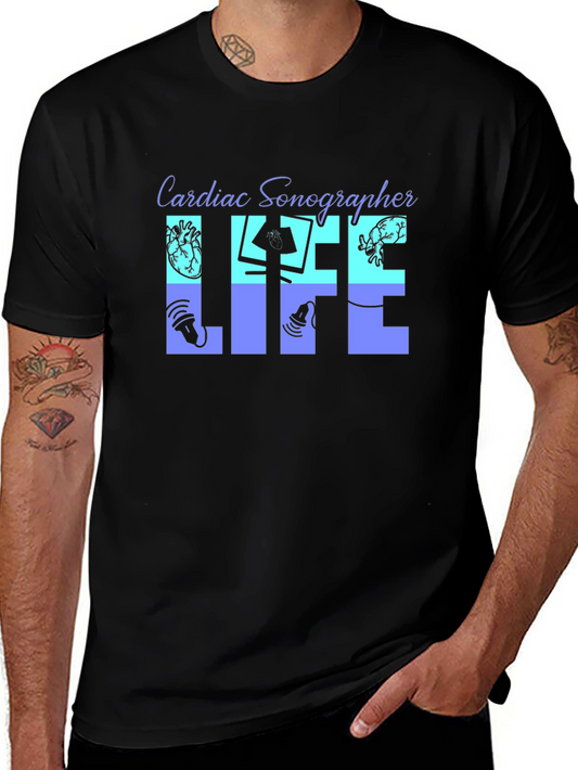 Cardiac Sonographer Life Black T-Shirt