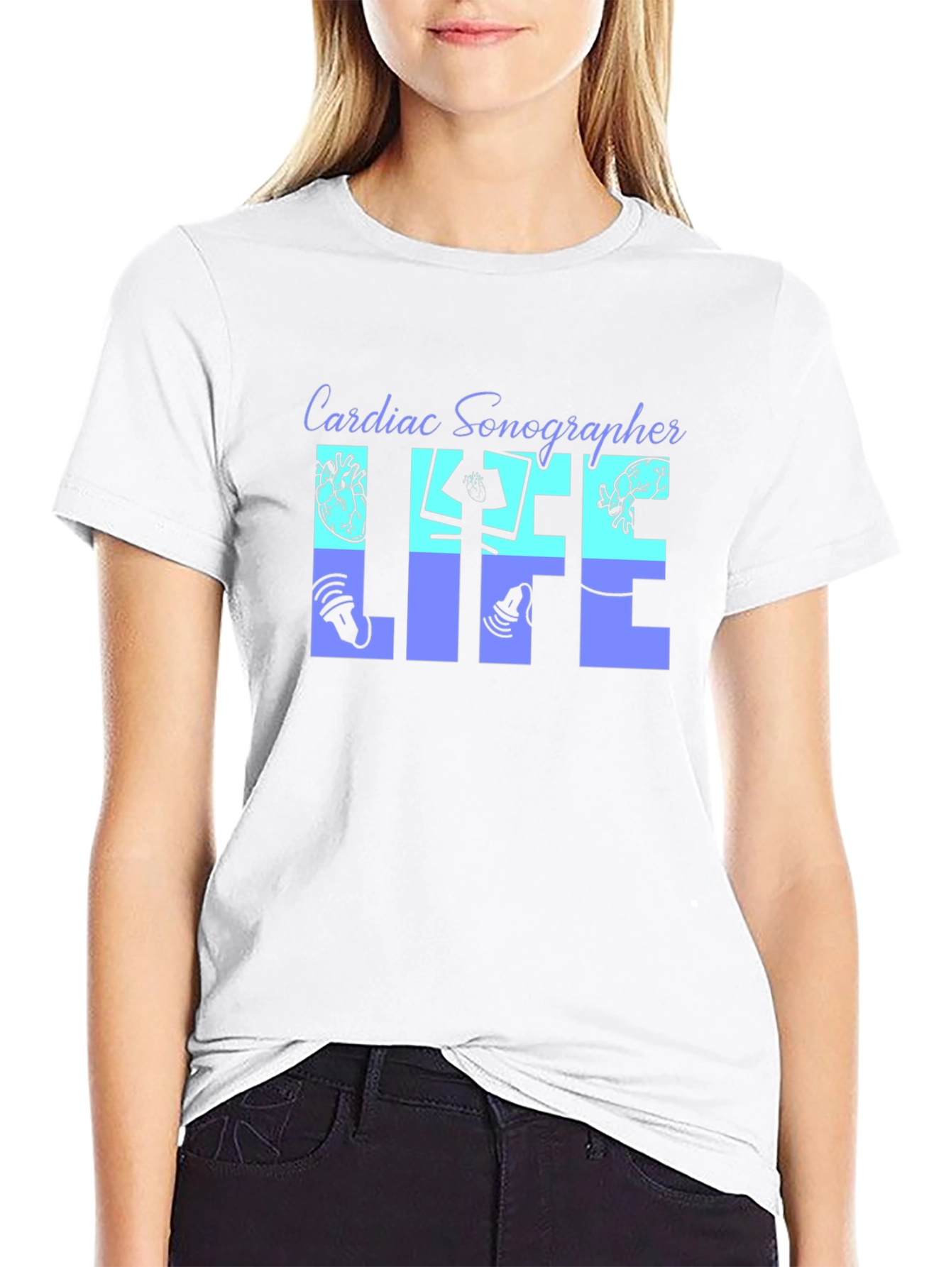 Cardiac Sonographer Life Black T-Shirt