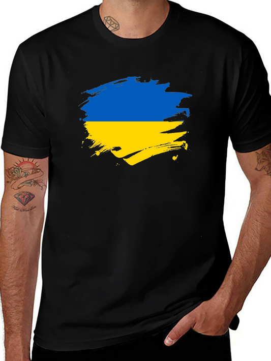 Ukraine Flag Brushstroke T-Shirt - Support Ukraine