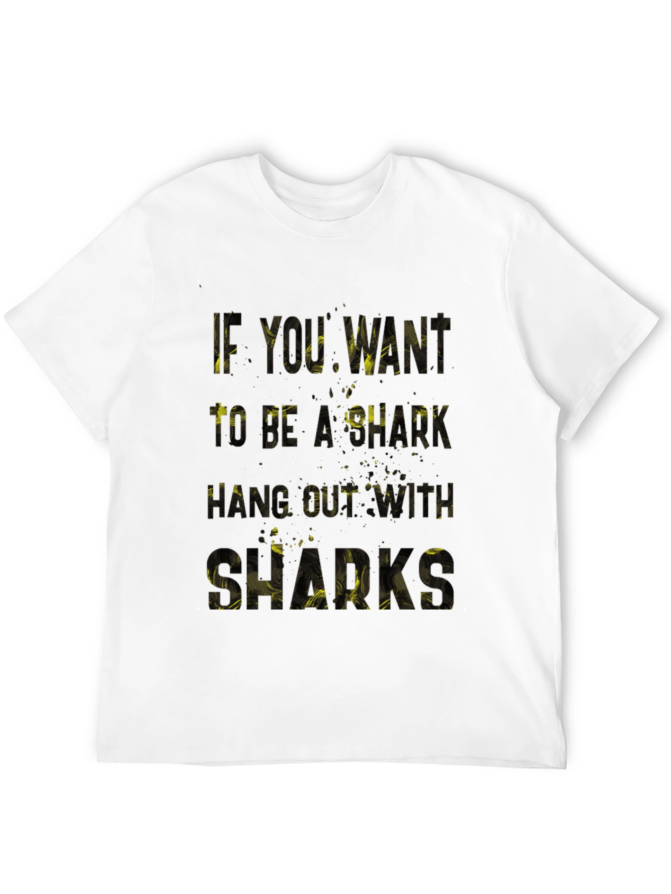 Motivational Shark Graphic Tee - Black