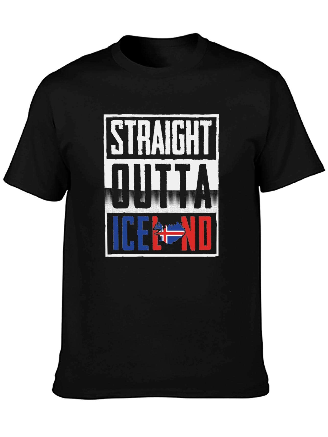 Straight Outta Iceland T-Shirt Black