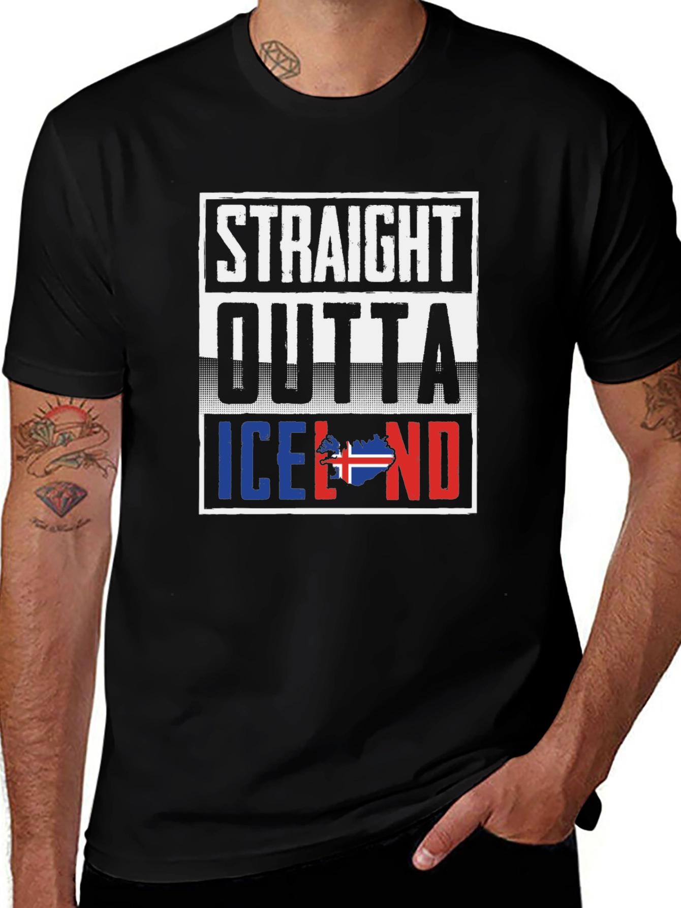Straight Outta Iceland T-Shirt Black