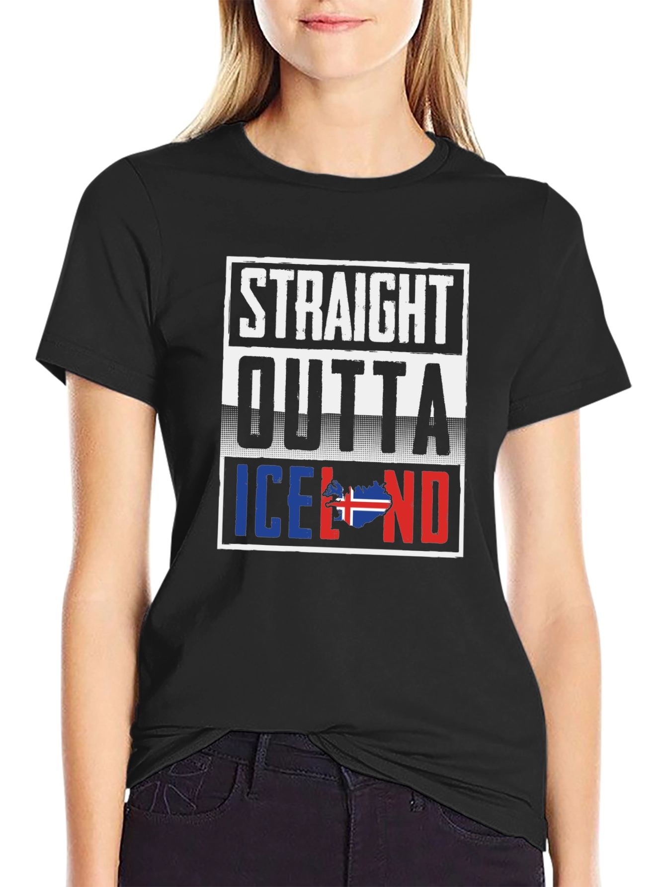 Straight Outta Iceland T-Shirt Black
