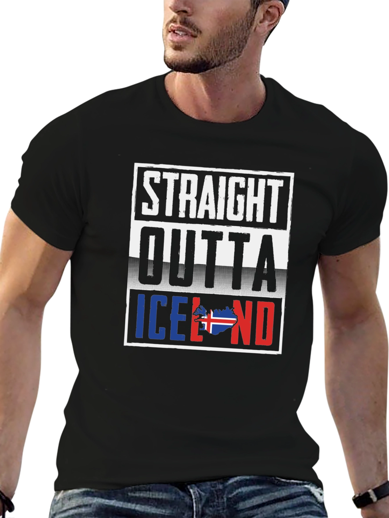 Straight Outta Iceland T-Shirt Black
