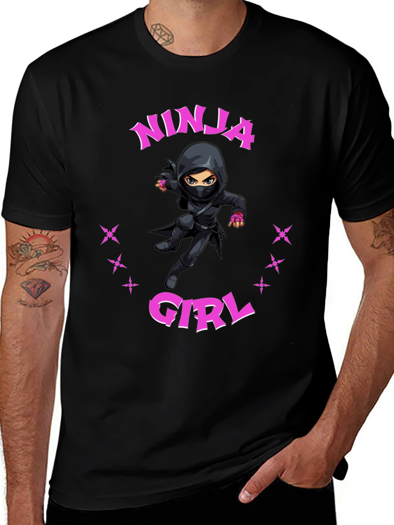 Ninja Girl T-Shirt - Black Graphic Tee