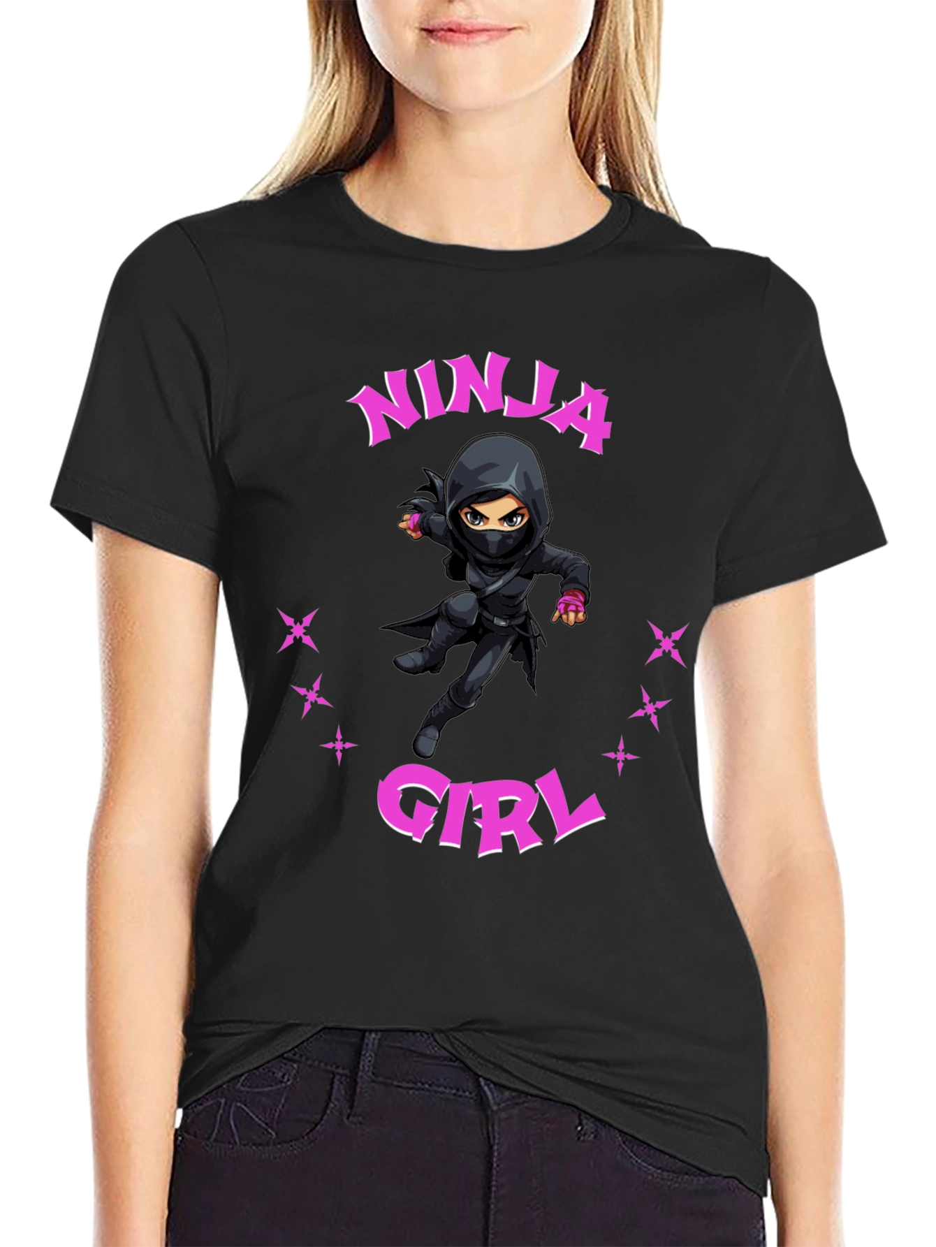 Ninja Girl T-Shirt - Black Graphic Tee