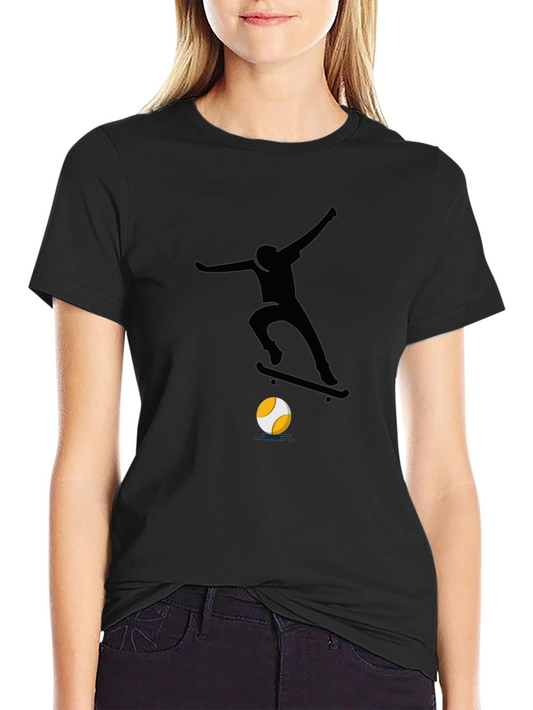 Cool Skateboarder Graphic Tee - Black