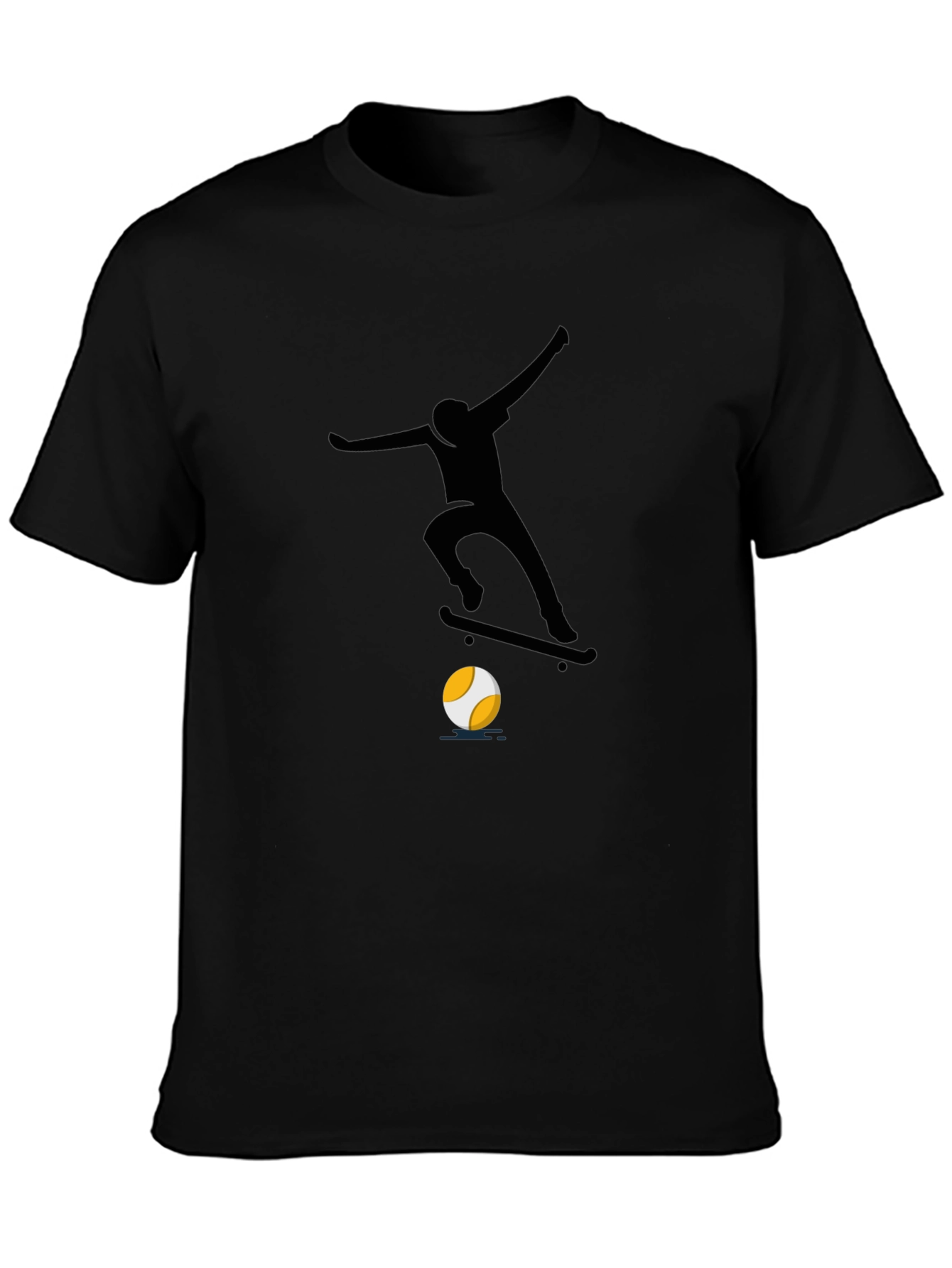 Cool Skateboarder Graphic Tee - Black