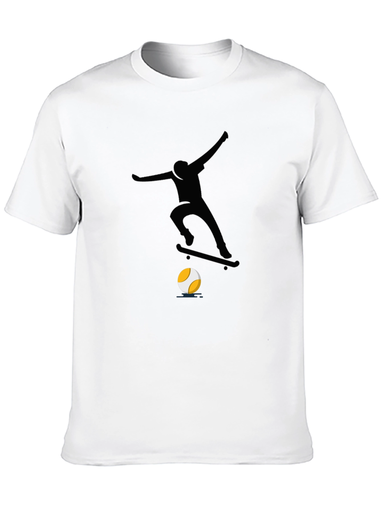 Cool Skateboarder Graphic Tee - Black