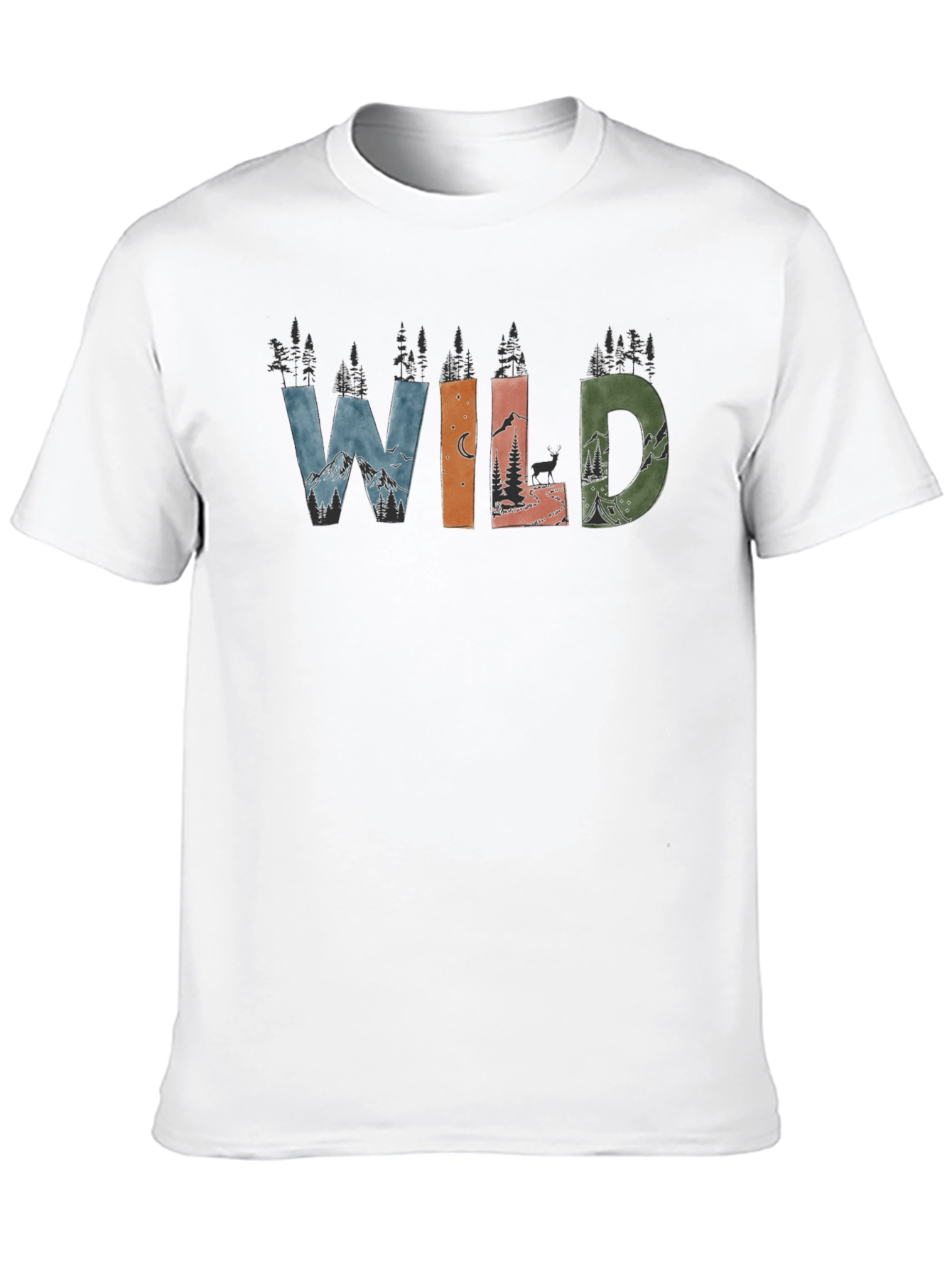 Wild Nature Graphic Tee - Black Cotton Blend