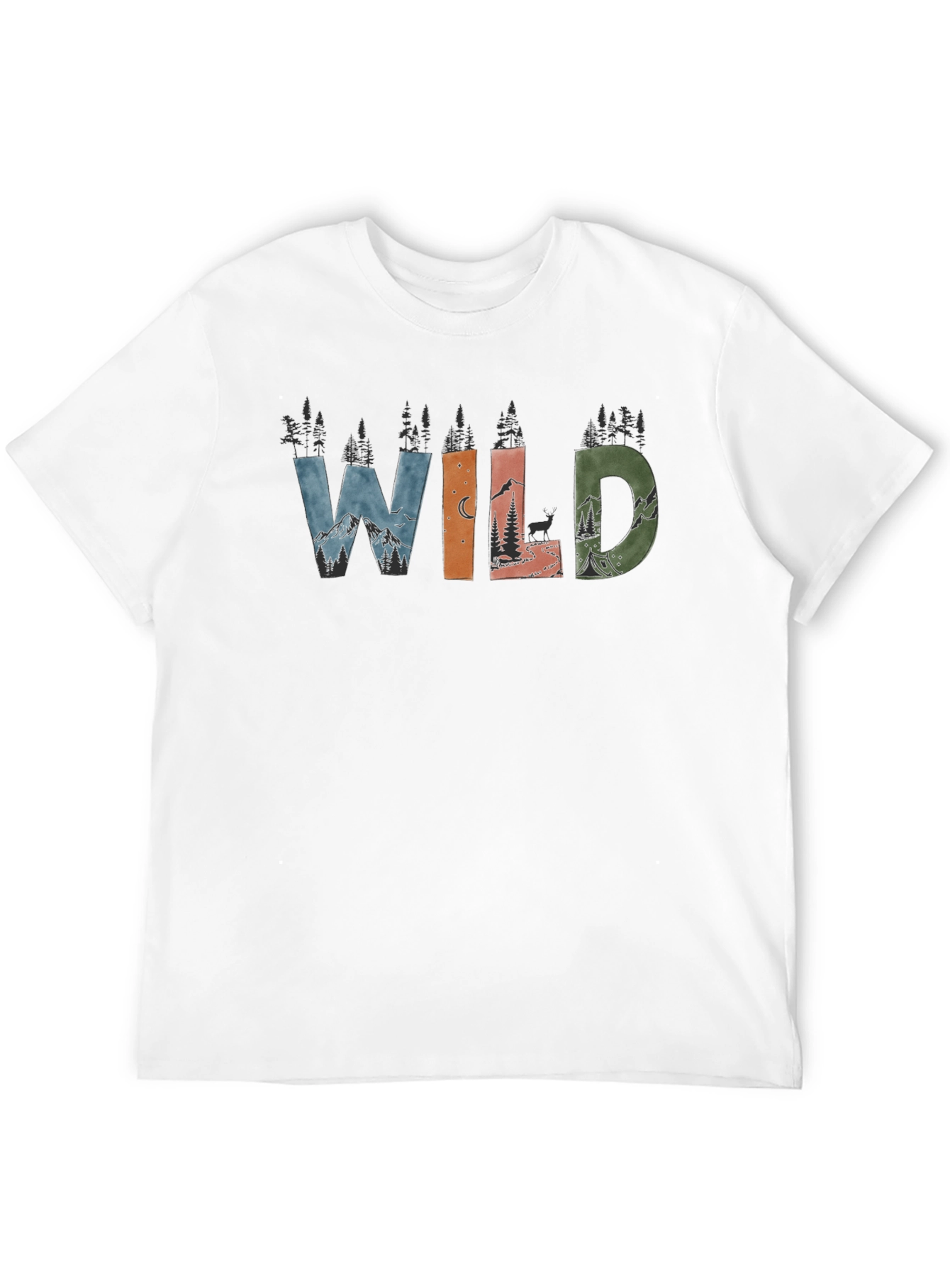 Wild Nature Graphic Tee - Black Cotton Blend