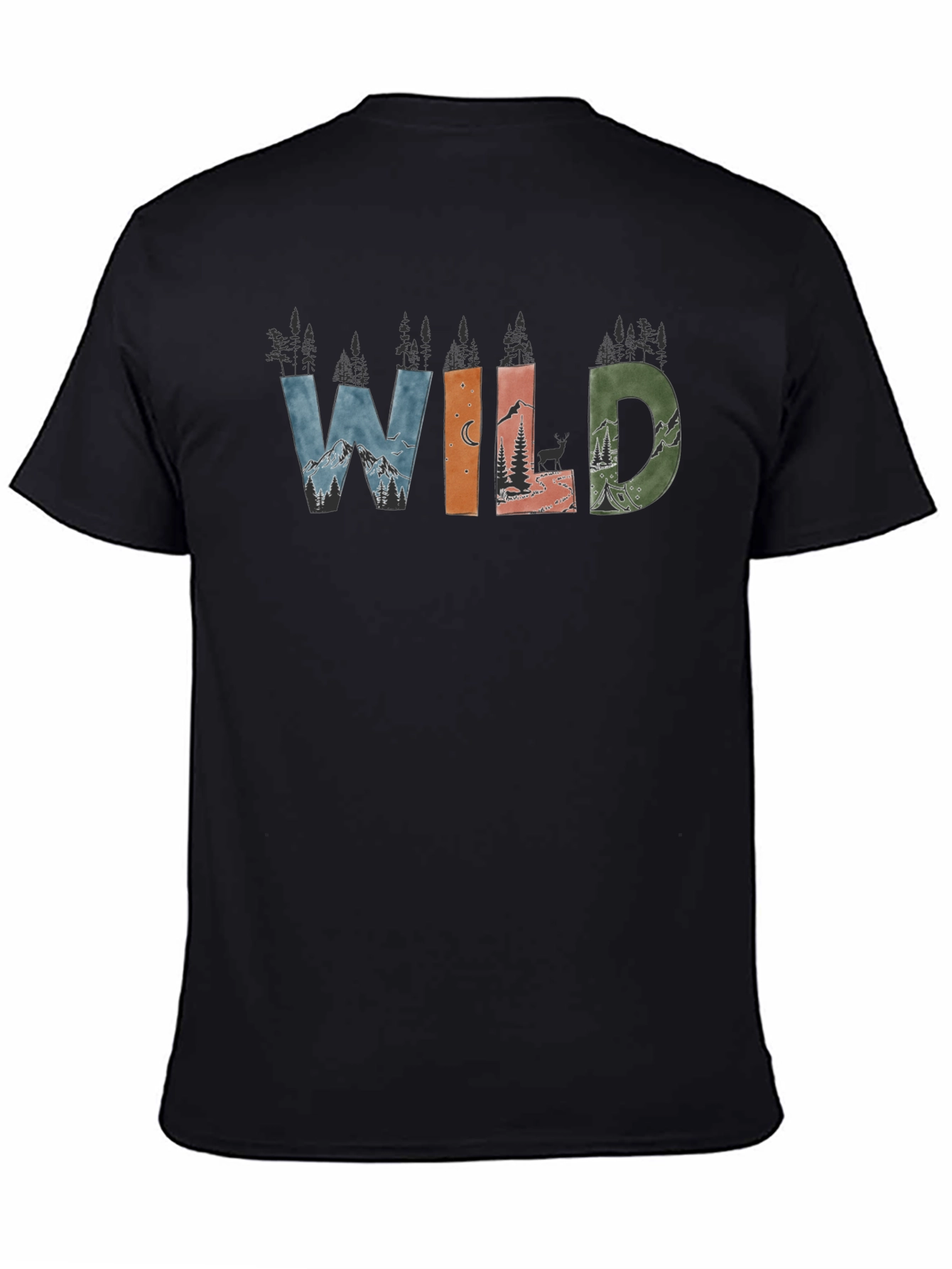 Wild Nature Graphic Tee - Black Cotton Blend