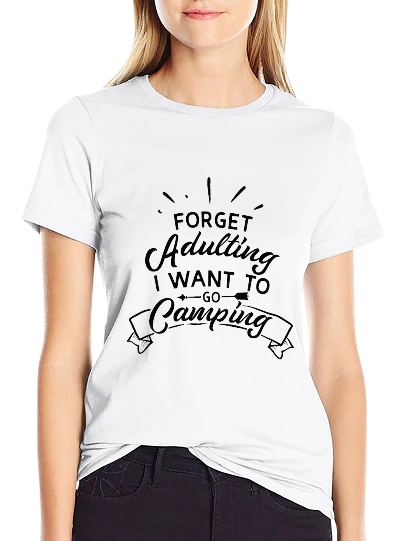 Forget Adulting Lets Go Camping Graphic T-Shirt