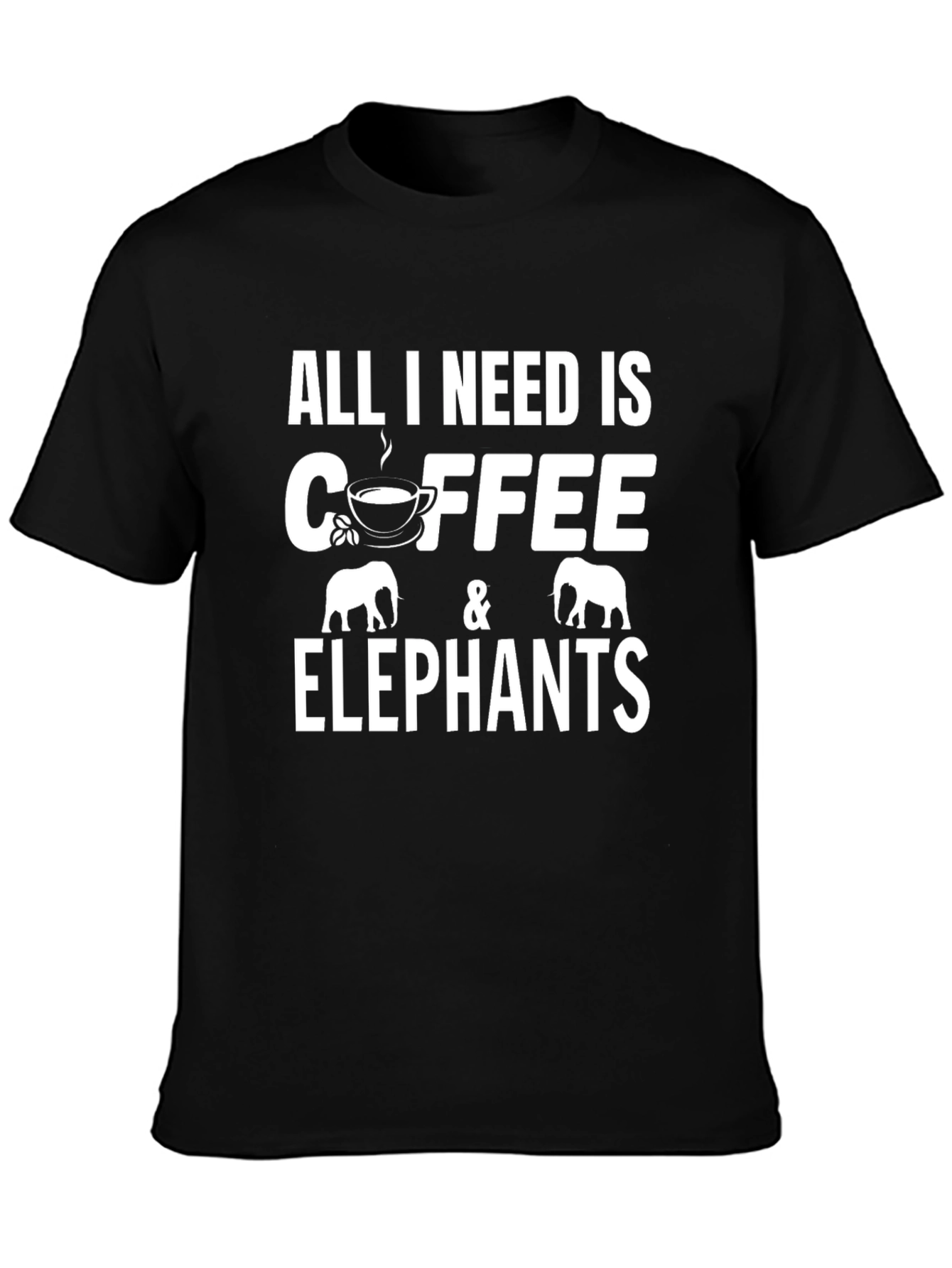 Coffee and Elephants Graphic T-Shirt