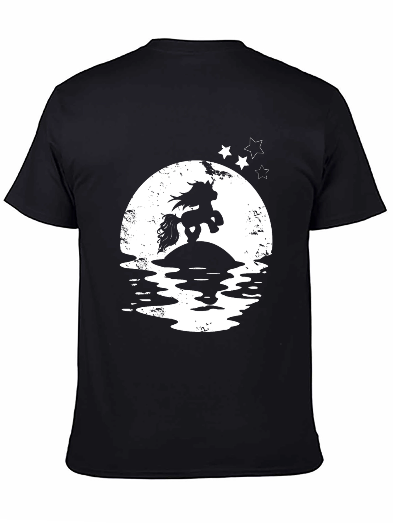Unicorn Moon Graphic T-Shirt - Black