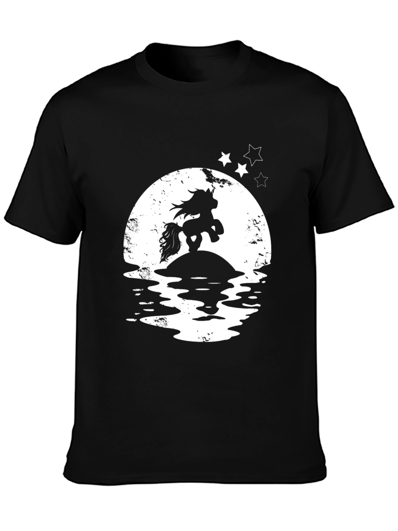 Unicorn Moon Graphic T-Shirt - Black