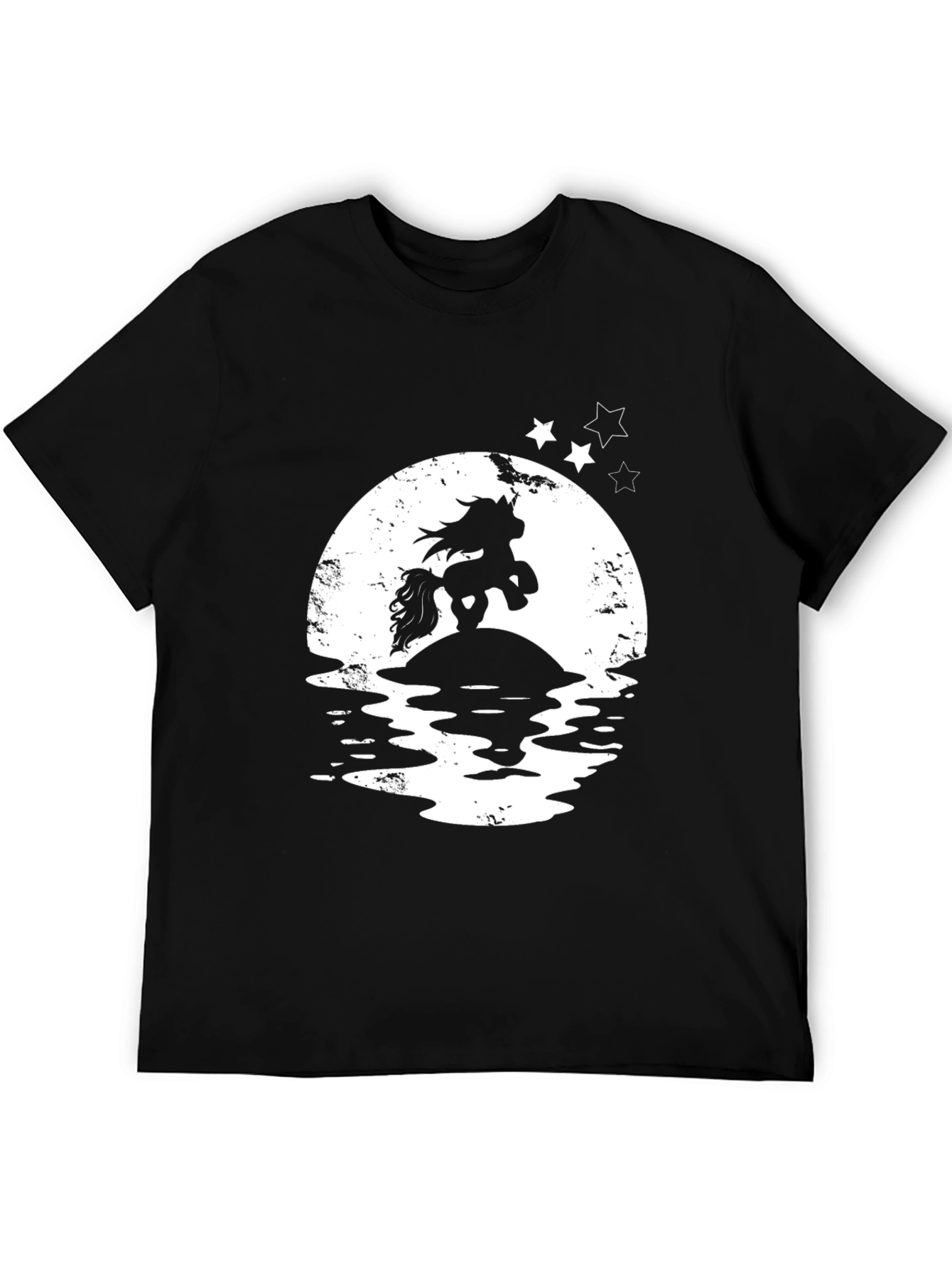 Unicorn Moon Graphic T-Shirt - Black