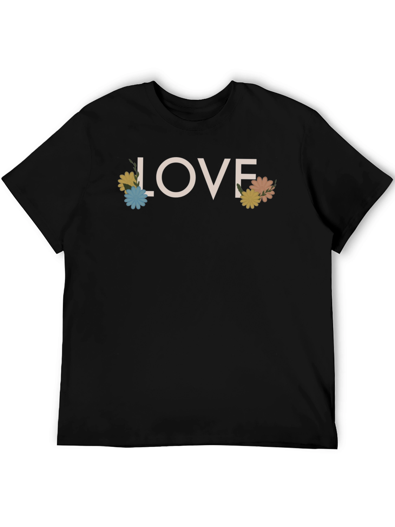 Floral LOVE Graphic Tee - Unisex Cotton T-Shirt