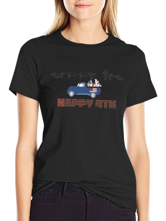 Happy 4th Patriotic Truck T-Shirt