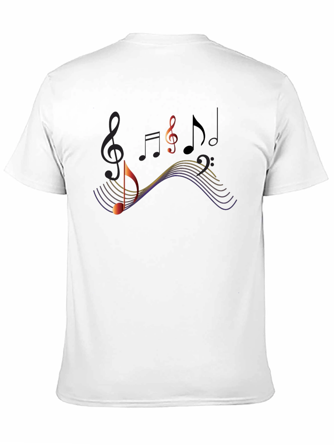 Musical Notes Graphic Black T-Shirt