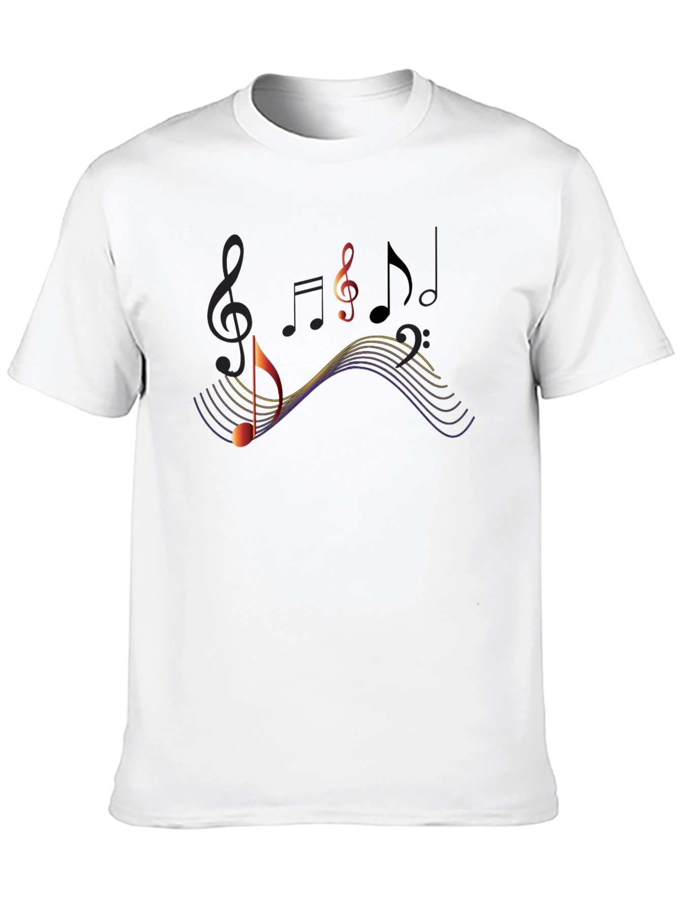 Musical Notes Graphic Black T-Shirt