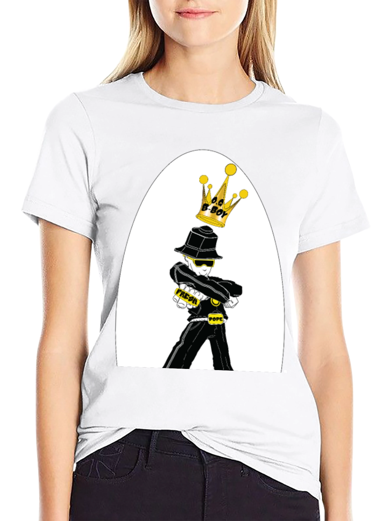 Cool B-Boy Cartoon Graphic T-Shirt