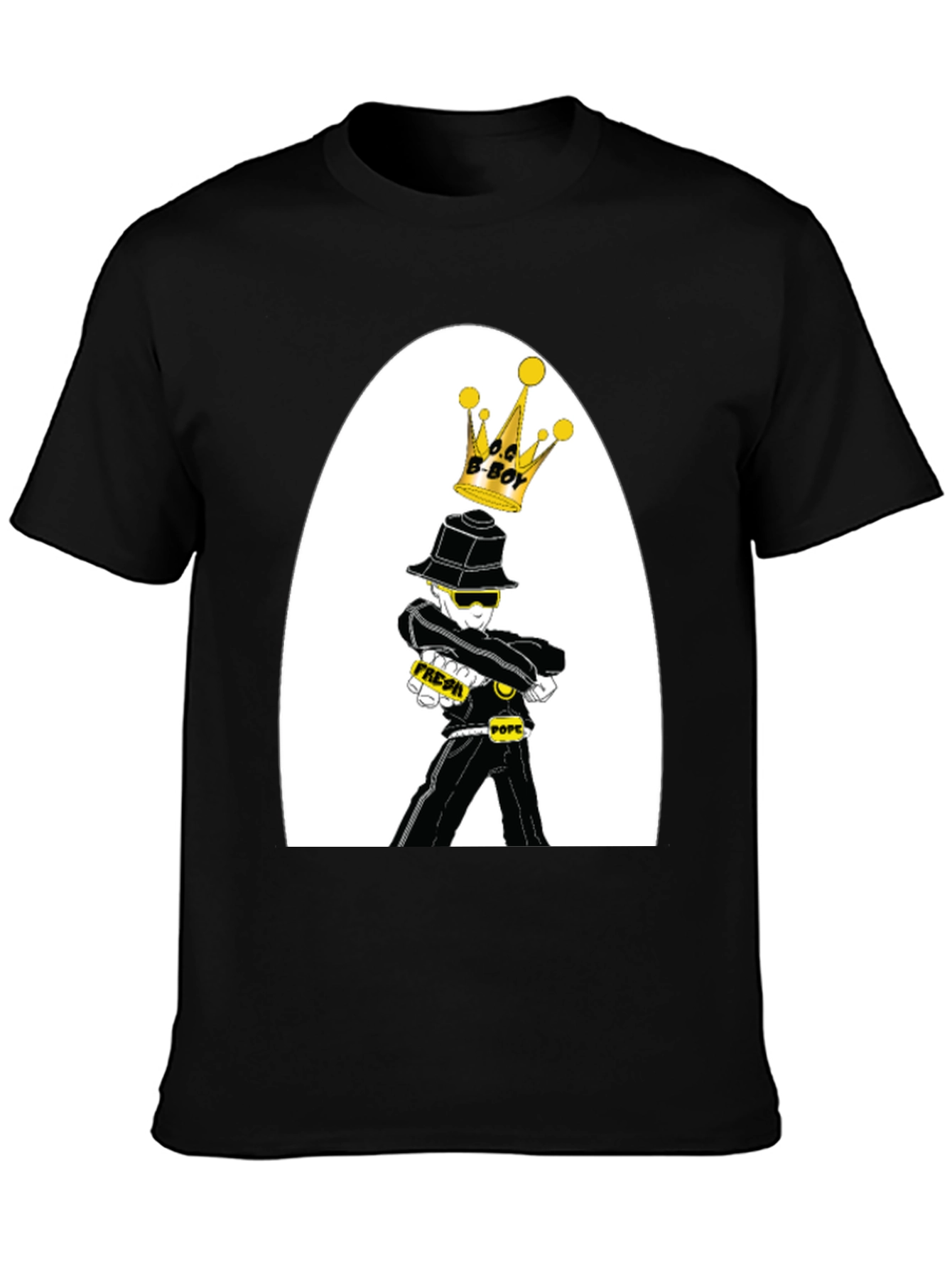 Cool B-Boy Cartoon Graphic T-Shirt
