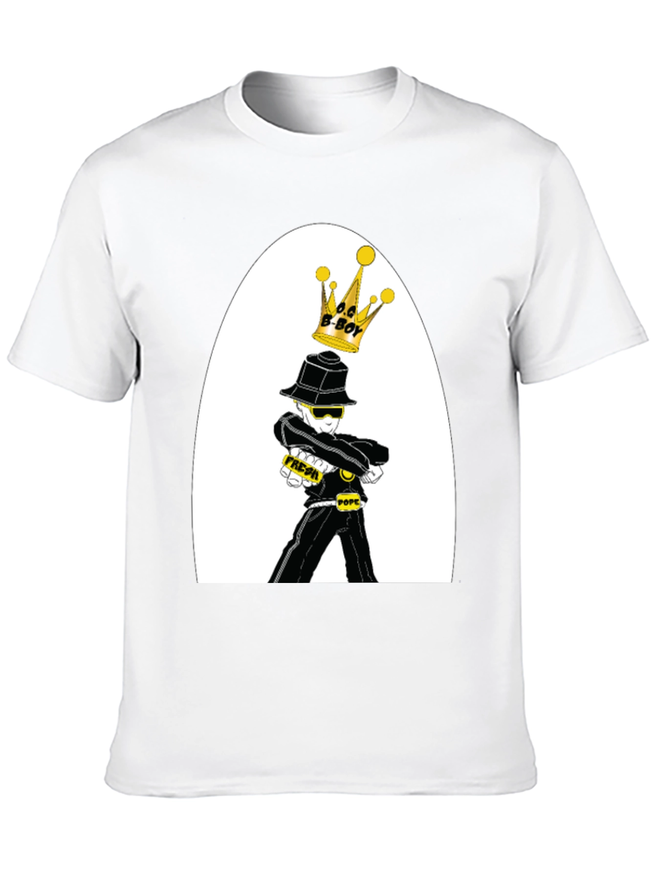 Cool B-Boy Cartoon Graphic T-Shirt