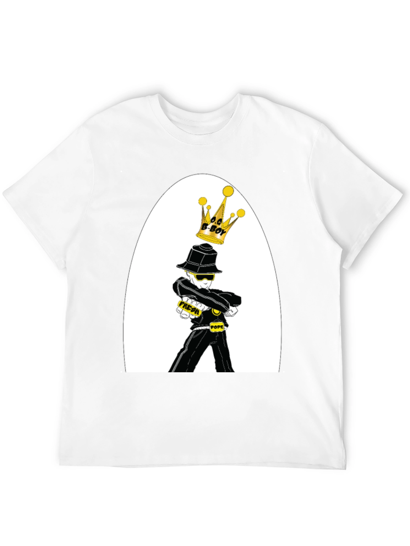 Cool B-Boy Cartoon Graphic T-Shirt