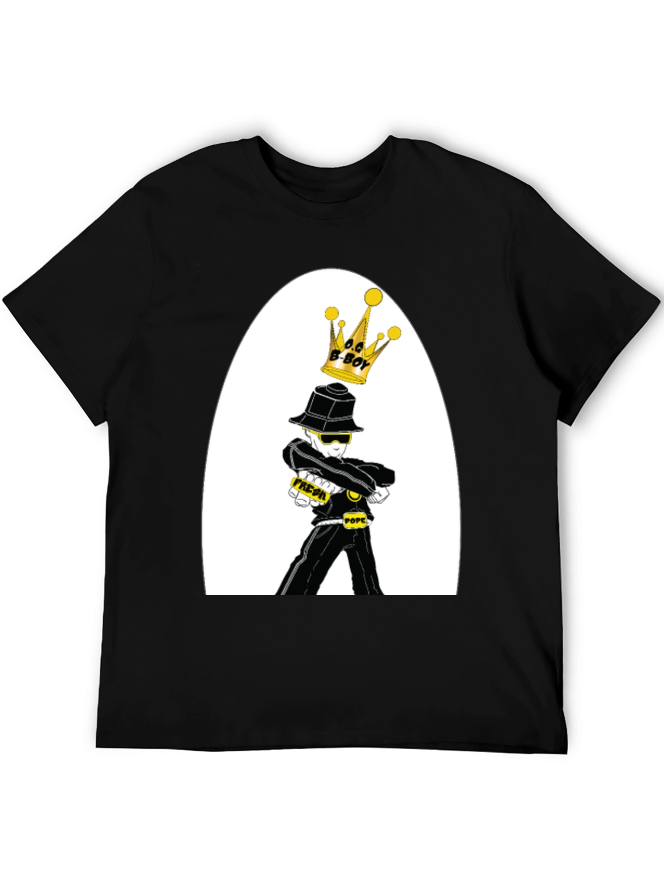 Cool B-Boy Cartoon Graphic T-Shirt
