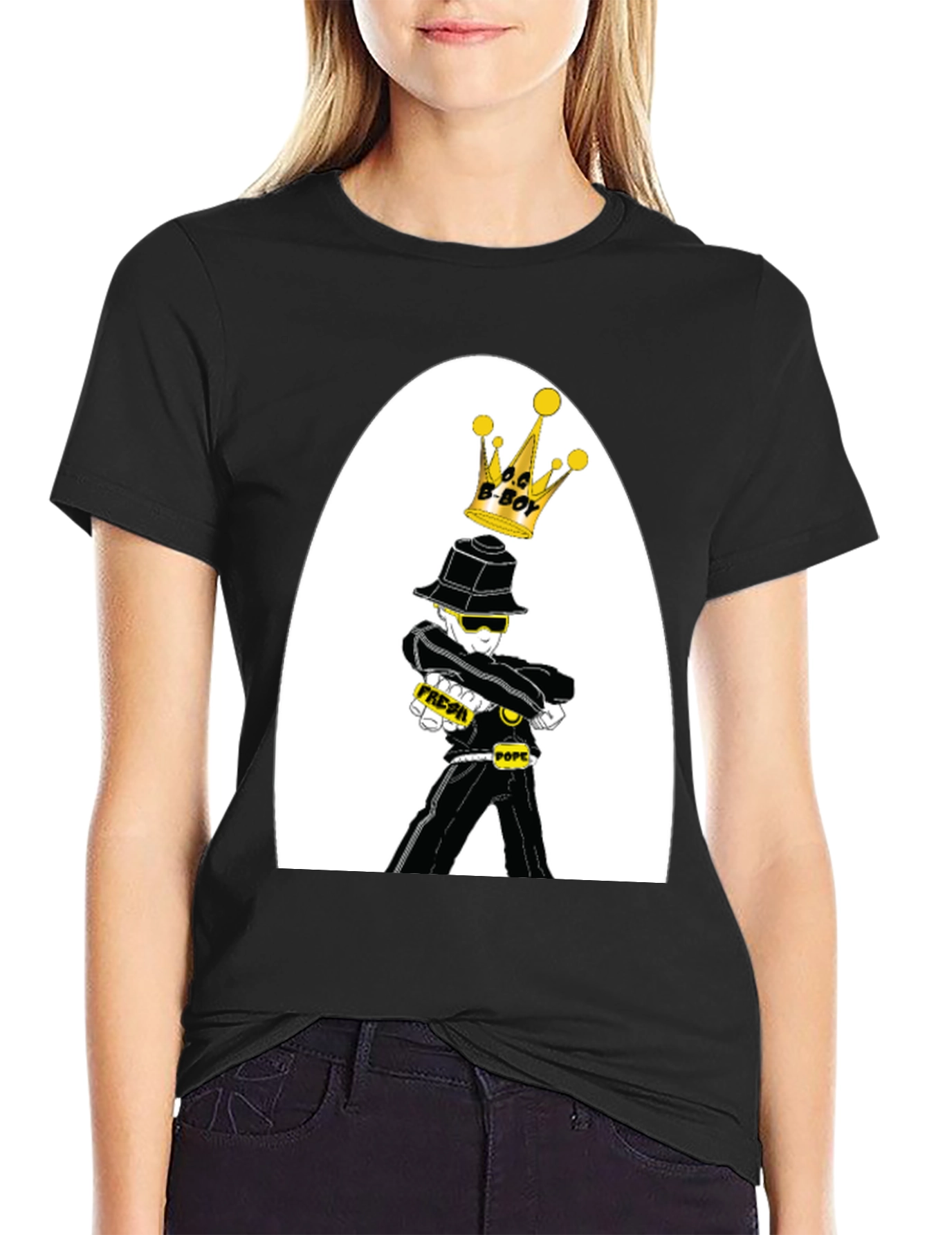 Cool B-Boy Cartoon Graphic T-Shirt