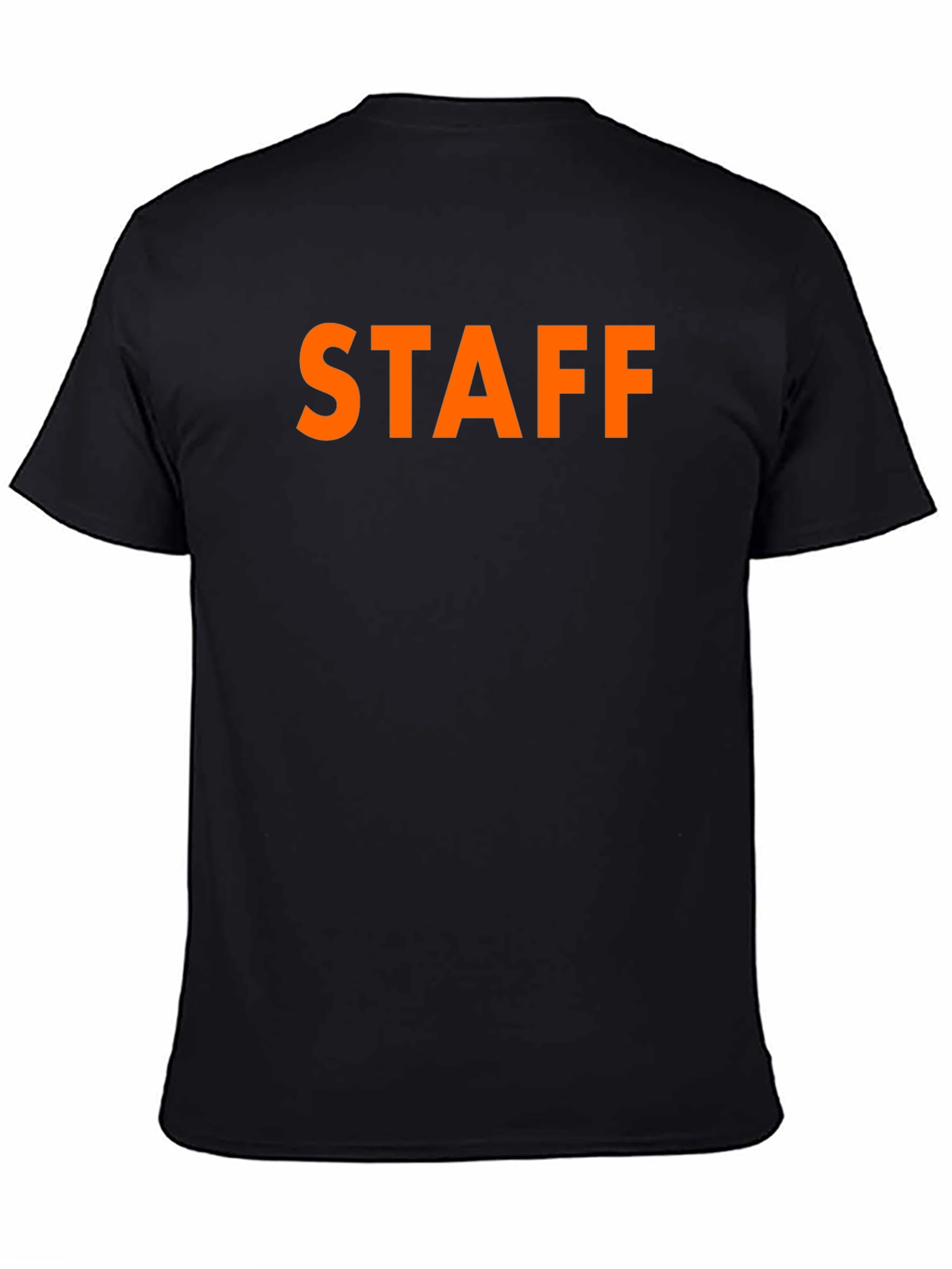 Black STAFF T-Shirt Crew Neck Casual Wear