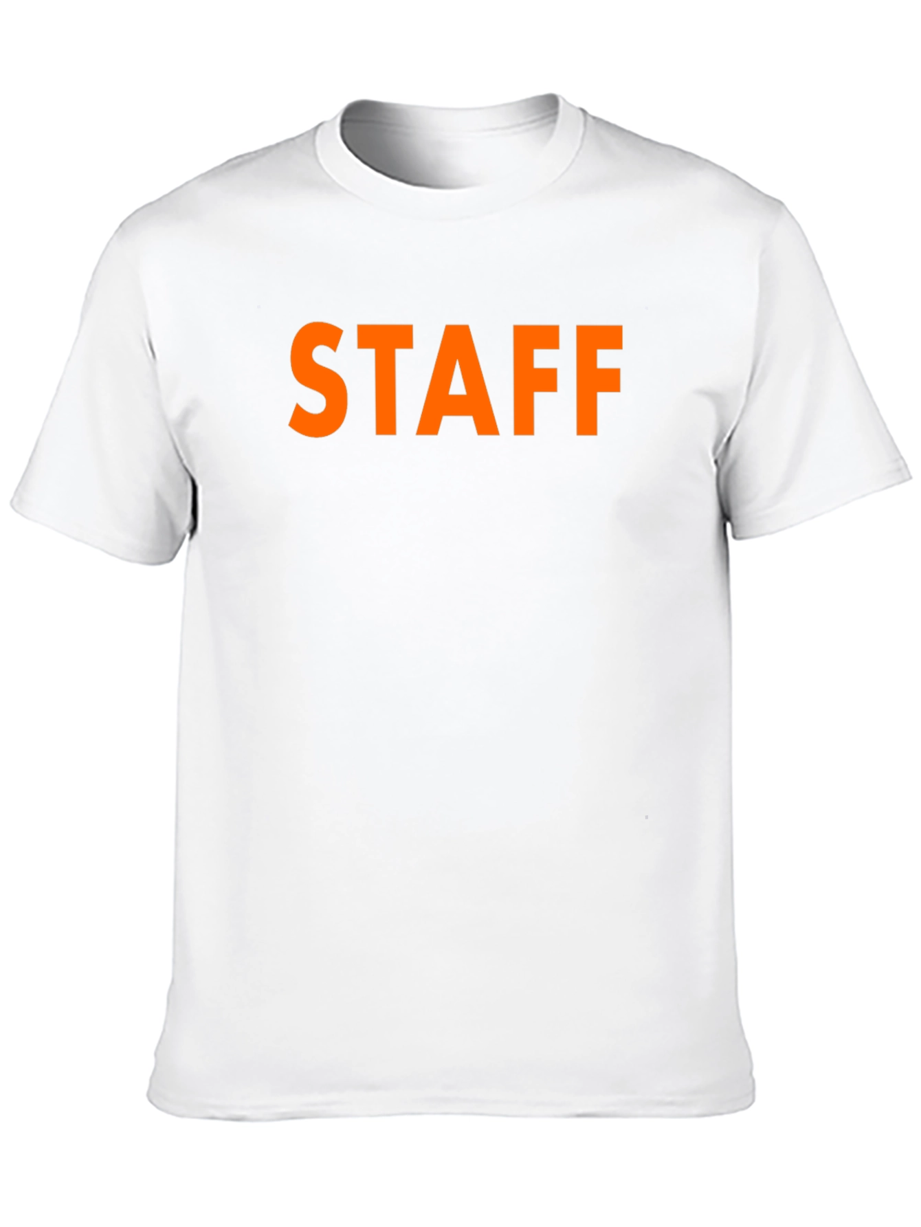 Black STAFF T-Shirt Crew Neck Casual Wear