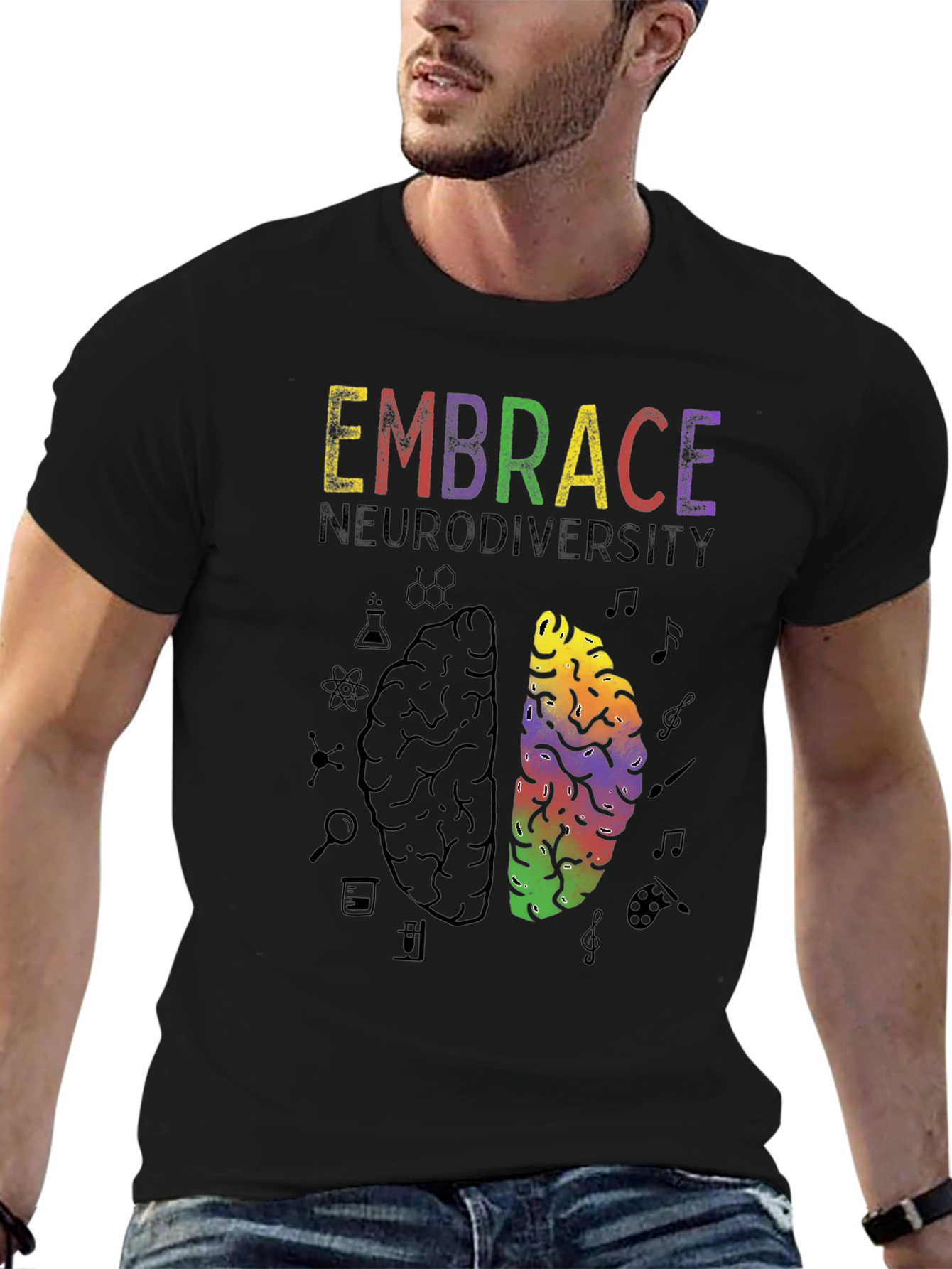 Embrace Neurodiversity Brain Graphic Tee