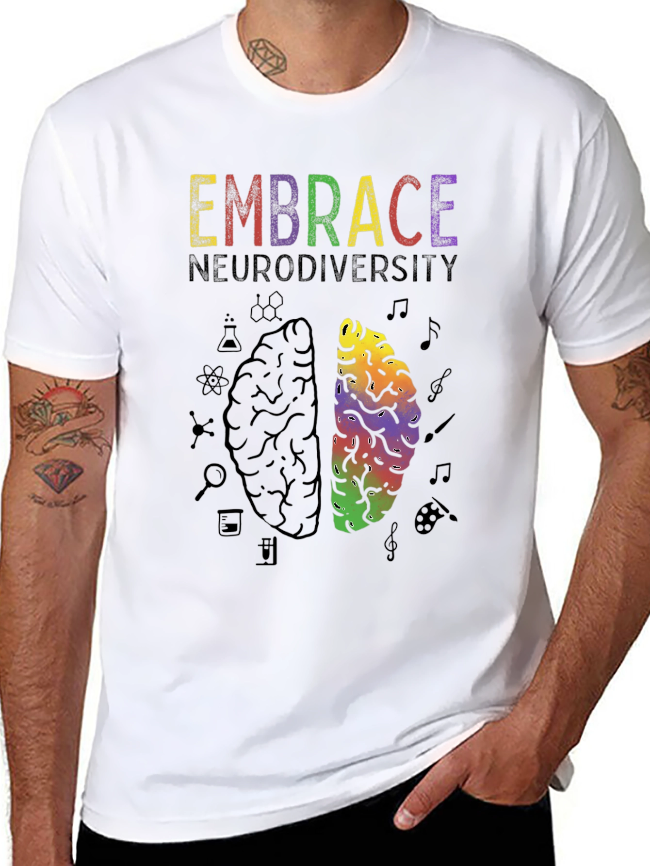 Embrace Neurodiversity Brain Graphic Tee