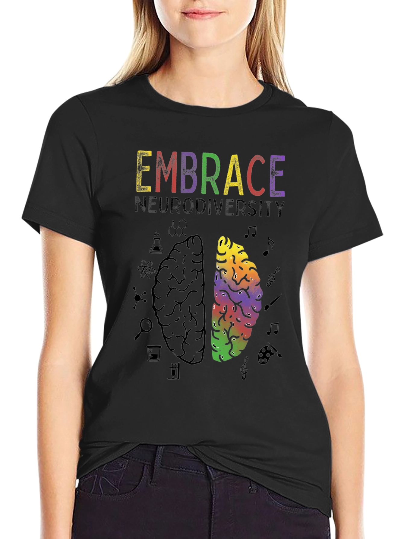 Embrace Neurodiversity Brain Graphic Tee