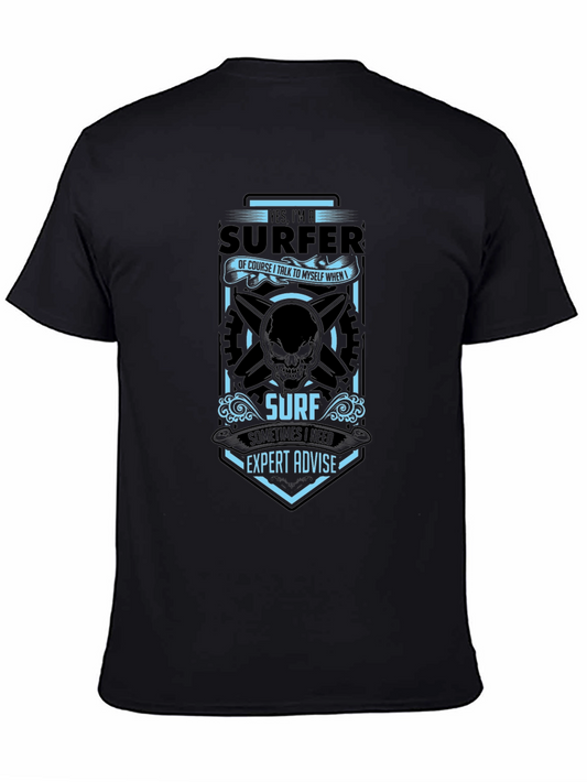 Surfer Expert Advise T-Shirt - Black Cotton Tee