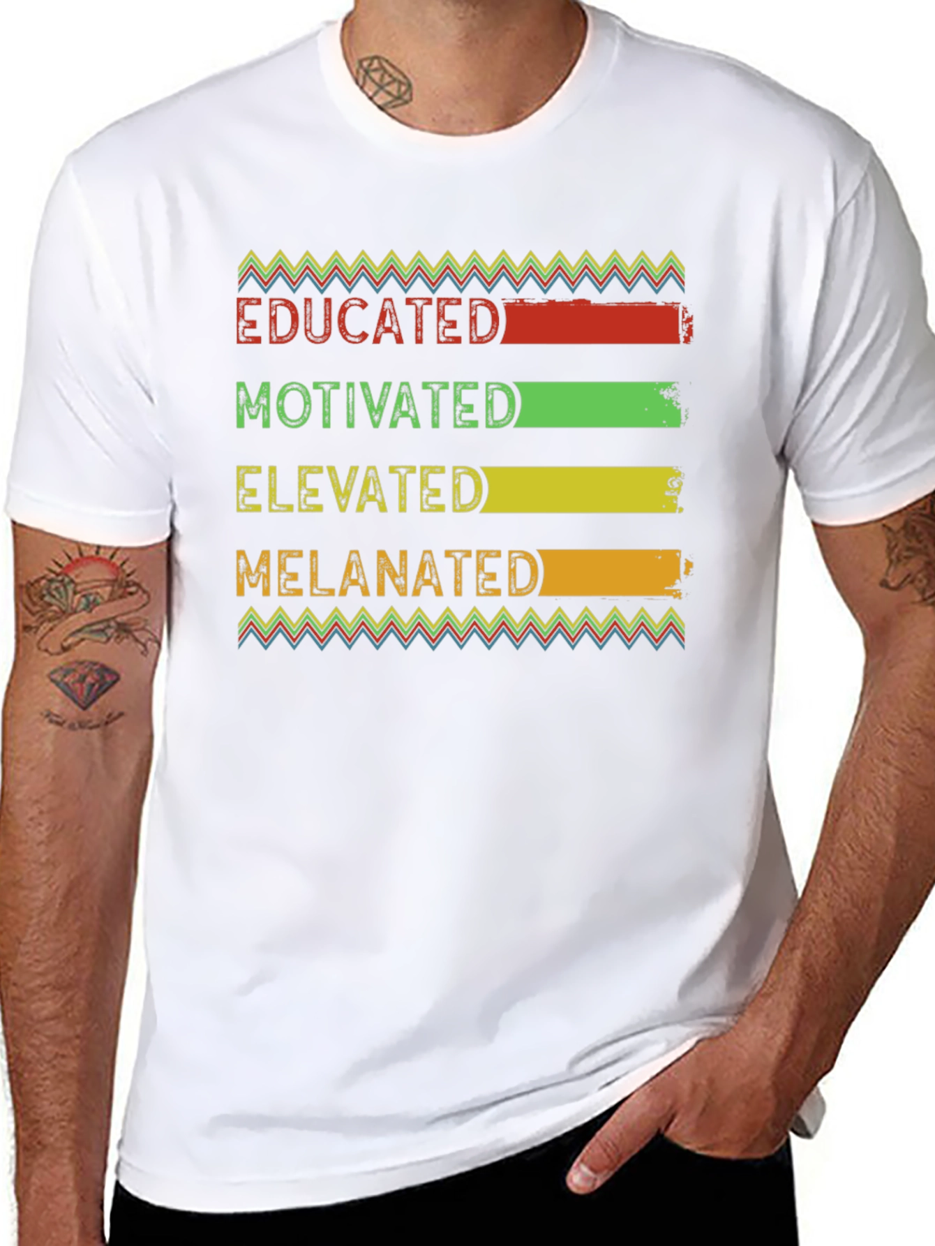 Educated Motivated Elevated Melanated Black Pride T-Shirt