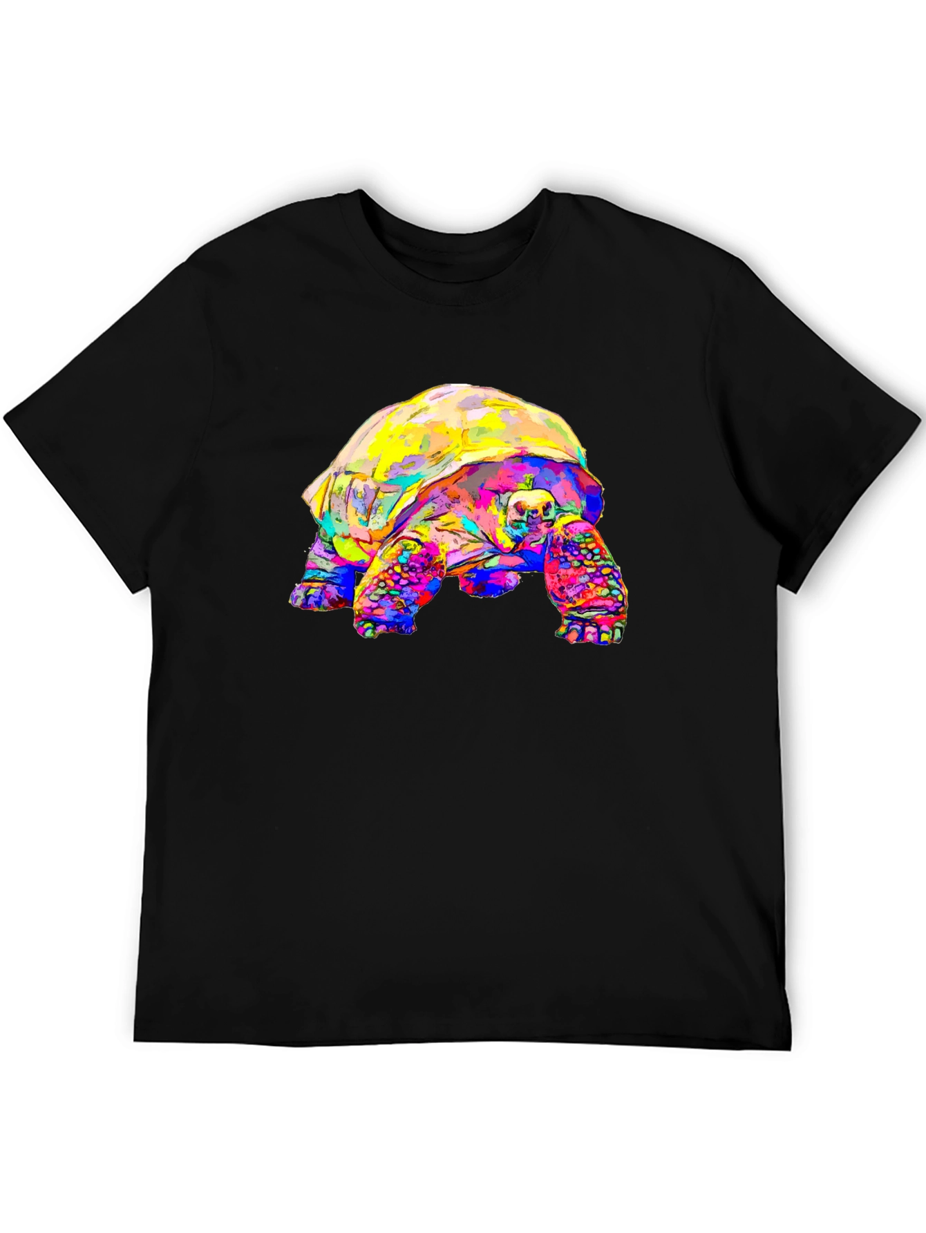 Vibrant Tortoise Graphic T-Shirt - Unique Animal Print