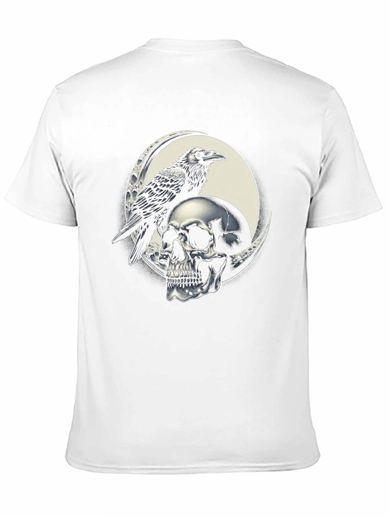 Raven Skull Graphic Tee - Black