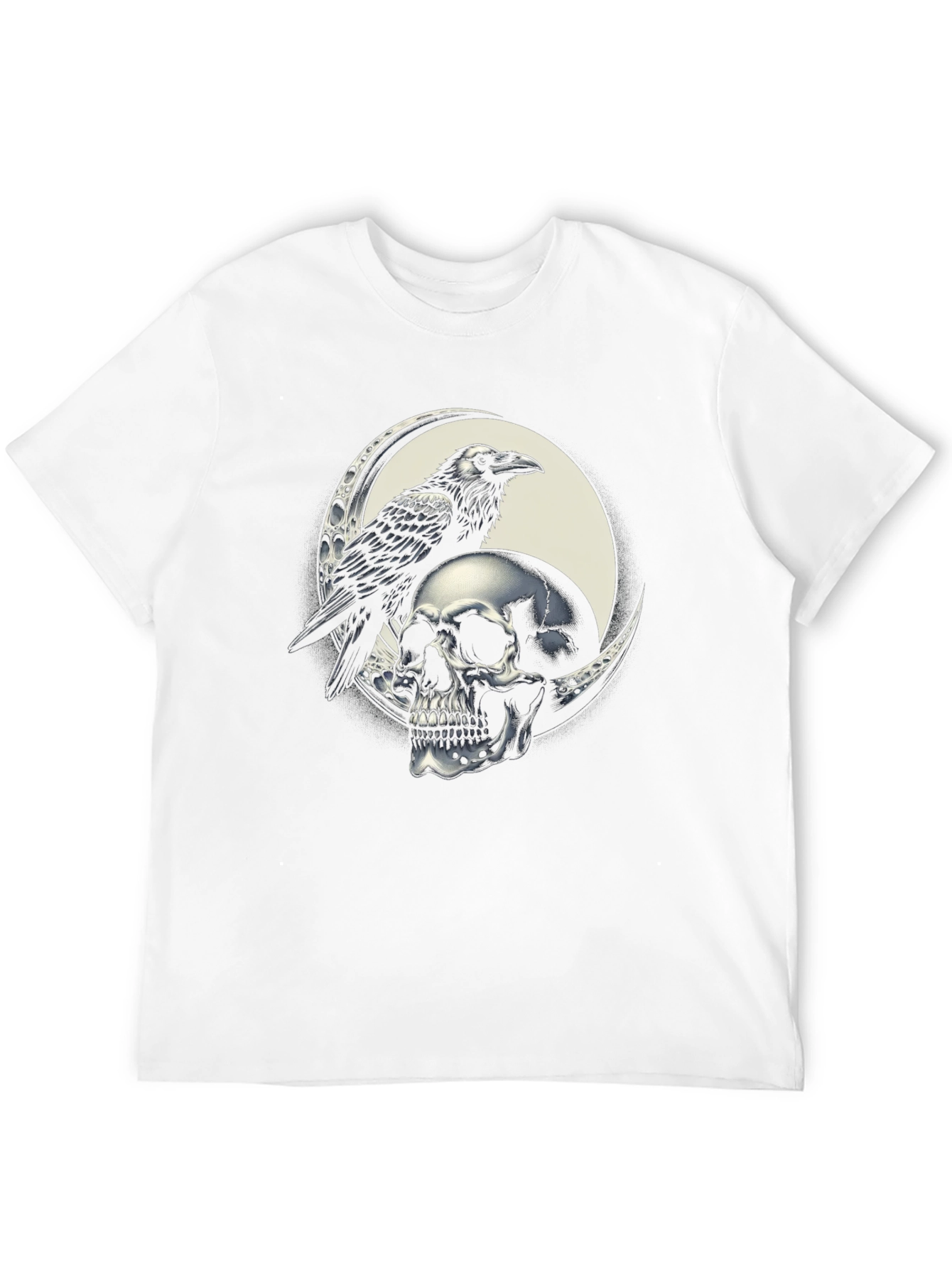 Raven Skull Graphic Tee - Black