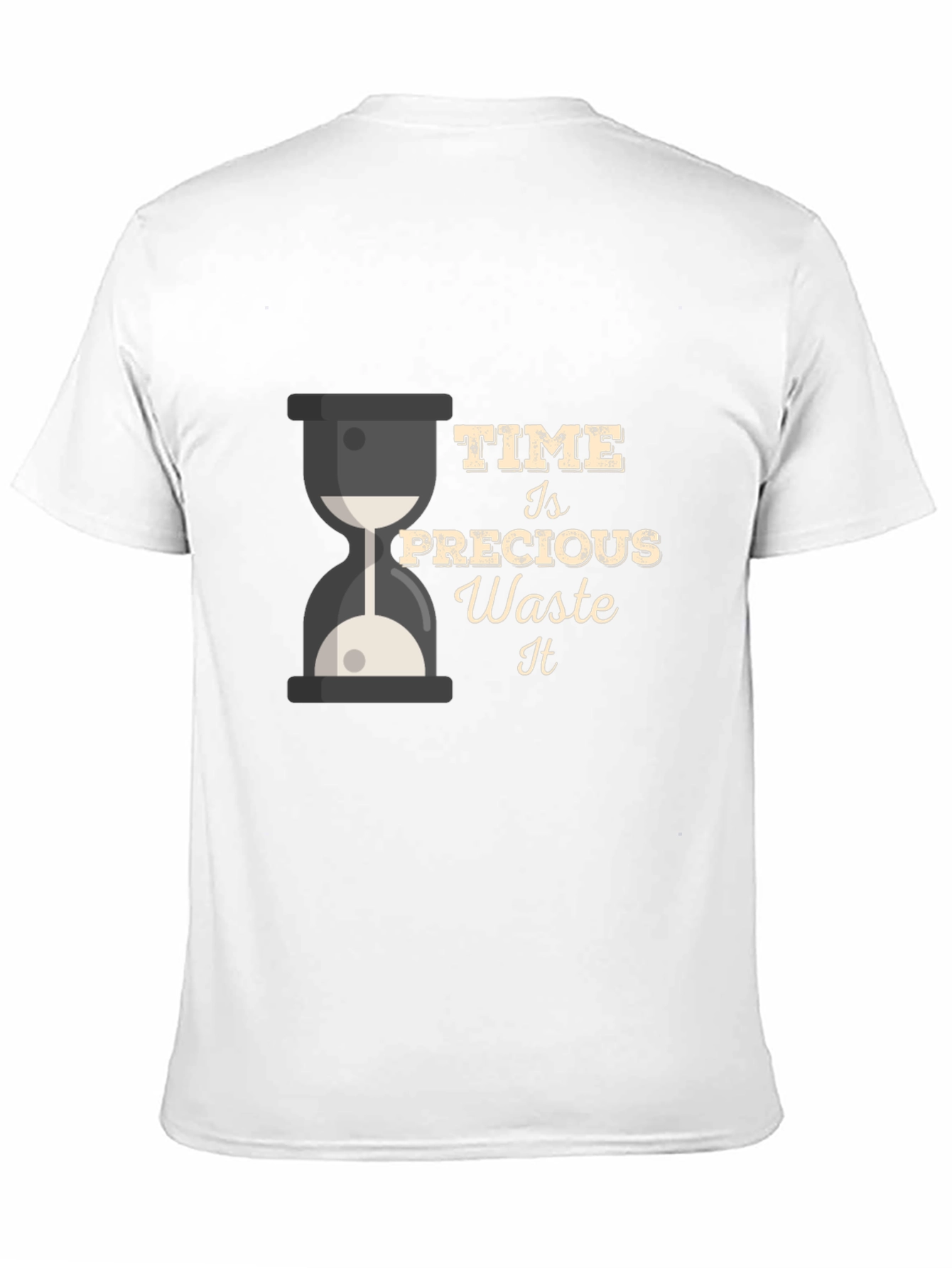 Time Is Precious Mens Black T-Shirt