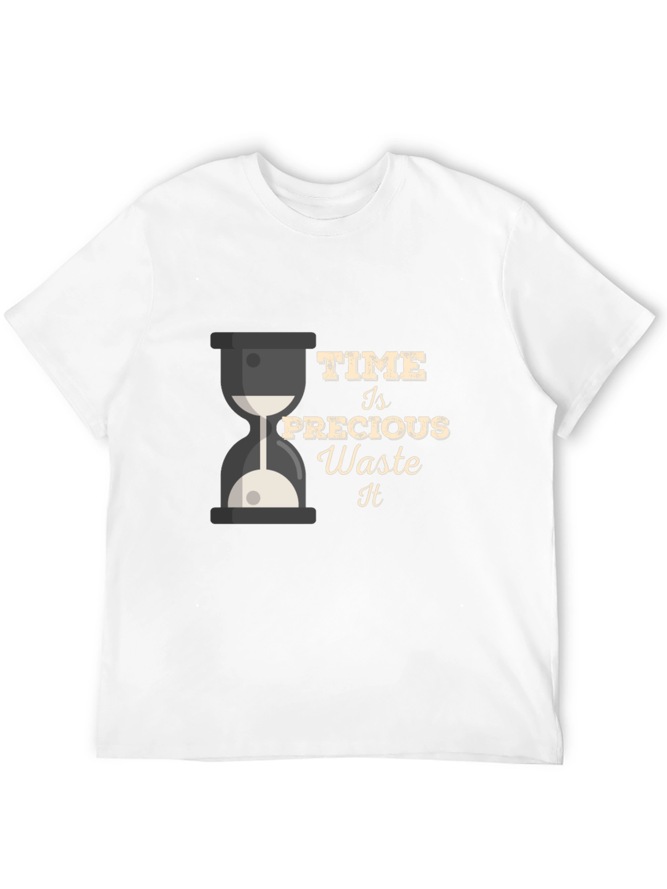 Time Is Precious Mens Black T-Shirt